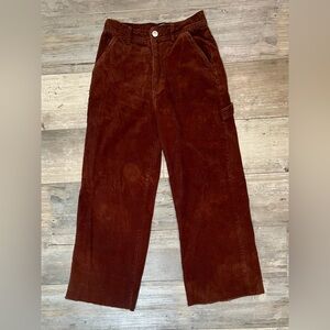 Forever 21 - Girls Cord Pants Deep Rust Brown Small